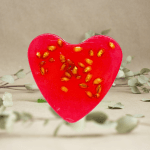 Heart Shaped Grapefruit Soap with Millet Grains 60g - Image 2